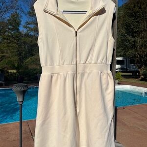 Entro Ivory Zip-Front Mini Dress